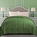 Superior Classic All-Season Reversible Down Alternative Comforter, Comfy, Fluffy, Cozy, Lightweight, Decorative, Duvet Insert, Plush, Oversized Bedding Essential, Box Quilt Design, Twin, Terrace Green