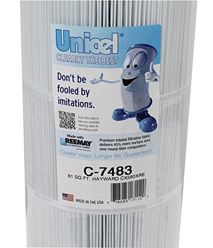 Unicel C-7483 81 Square Foot Media Replacement Pool Filter Cartridge with 176 Pleats, Compatible with Hayward Pool Products (4 Pack)