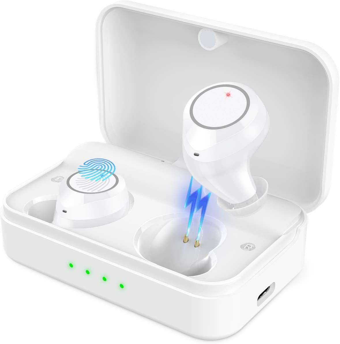 Bluetooth 5.0 Wireless Earbuds, Cshidworld True Wireless Stereo Headphones with 35Hrs Playback, Hi-fi Sound Bluetooth Headset with Charging Case, One-Step Pairing