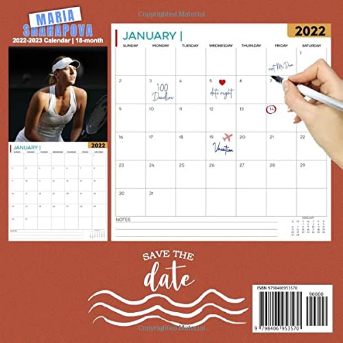 Calendrier Sharapova 2023 Maria Sharapova Calendar 2022-2023: Official Sport Calendar 2022 – 18  Months – Big Size 17"X11". Maria Sharapova Planner For All Fans Kids Boys.  Kalendar Calendario Calendrier 18 Monthy.: Calender, Maria Sharapova:  9798406953570: Amazon.com: Books