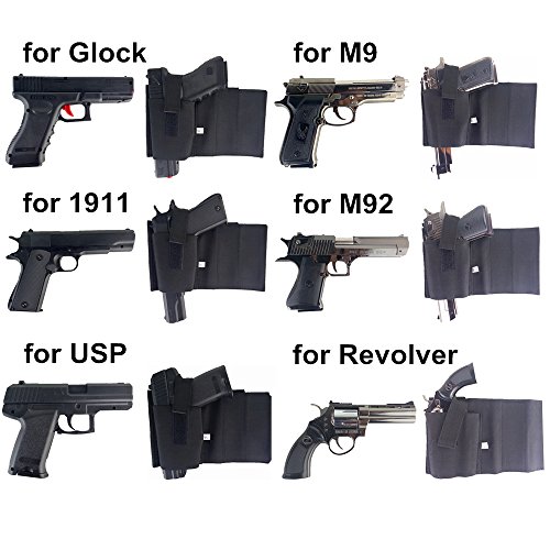 Concealed Tactical Gun Holster Stealth Elastic Wrap Carry Pistol Leg Holster Open Top Hook & Loop Secure Strap Hidden Pistol Holster fit Glock 1911 USP M92 P220 22s 25s 380s 9mms 40s and 45s Handguns - Thumbnail 2