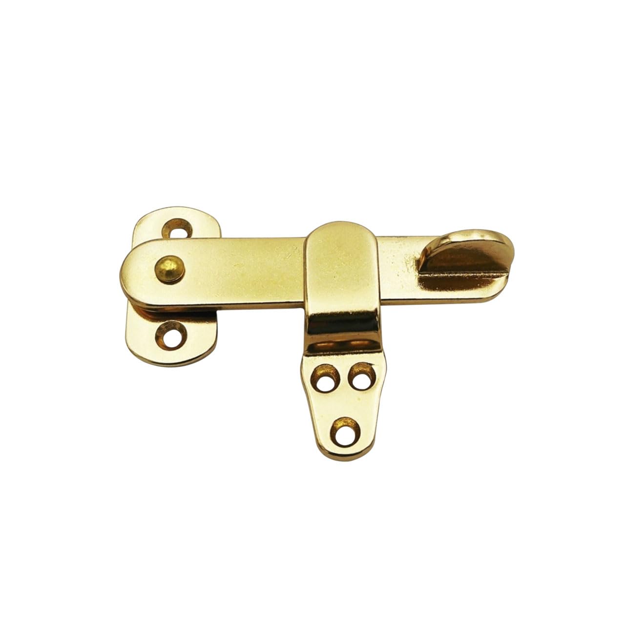 QCAA Solid Cast Brass Flip Latch Lock for Cabinet Door, 4", Vibrated Brass, 1 Pack, Made in Taiwan