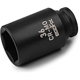 EGOFIX 36mm Socket 1/2" Drive Deep Impact Metric Socket,CR-MO 6 Point for Easy Removal of Axle Nut