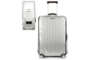 MosaiRudo Clear PVC Luggage Cover Protectors Transparent Travel Luggage Protector for Wheeled Suitcase (Thickness 0.2mm, 30inch)