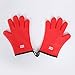 SBDW Heat Resistant BBQ Cooking Gloves & Oven Mitts. Insulated Silicone With Protective Lining. Versatile & Waterproof For BBQ Grill, Oven, Fire Pit, Campfire & Smoking - 3 Colors (Red)