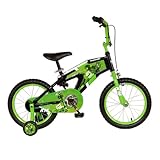 Kawasaki Monocoque Kid's Bike, 16 inch Wheels, 11 inch Frame, Boy's Bike, Black/Green