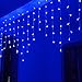 Lightspot 4M/13Ft 96 LED 8 Modes Curtain Window Decorative Room Patio Parties Rope String Wave Light (4M 96LED, Blue)
