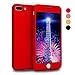 iPhone 8 Plus Case, AOKER 360° Full Body Protection All-Around Ultra Slim Anti-Scratch Coated Non Slip Matte Surface with Free Tempered Glass Screen Protector for Apple iPhone 8 Plus (Red)