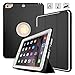 DUNNO Case Compatible with iPad 6th/5th Generation 9.7-Inch 2017/2018, Three Layer Heavy Duty Full Protection Case with [Auto Sleep/Wake] Stand Design for iPad 5/6 Generation (Black+Gray)