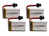 BTG 4pcs 7.4V 500mAh Rechargeable Lipo Battery with SM Terminal for JJRC H8C H8D and DFD F183 RC Quadcopter Spare Parts