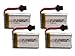 BTG 4pcs 7.4V 500mAh Rechargeable Lipo Battery with SM Terminal for JJRC H8C H8D and DFD F183 RC Quadcopter Spare Parts