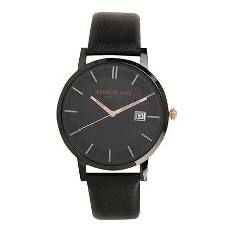 Buy Kenneth Cole Analogue-Digital Black Dial Leather Men's Watch Online