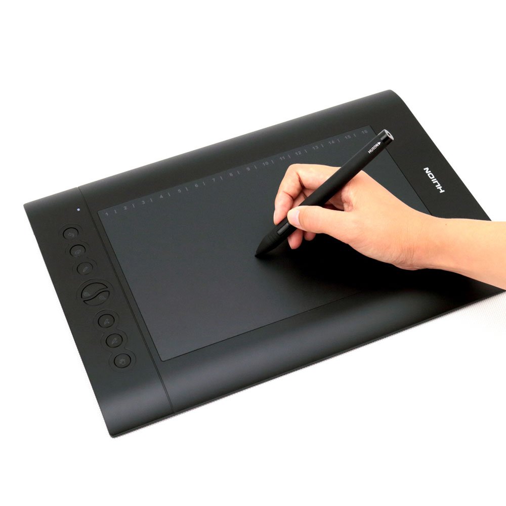 HUION H610 Pro Tableta Gráfica, 2048 Niveles de Presión Del Lápiz, Tamaño Grande, Buena Para Dibujo