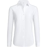 siliteelon Button Down Shirts for Women Wrinkle Free Dress Shirts Long Sleeve Shirts Formal Work Office Blouses Tops