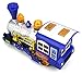 Blue Steam Train Locomotive Engine Car Bubble Blowing Bump & Go Battery Operated Toy Train w/Lights & Sounds (Blue)