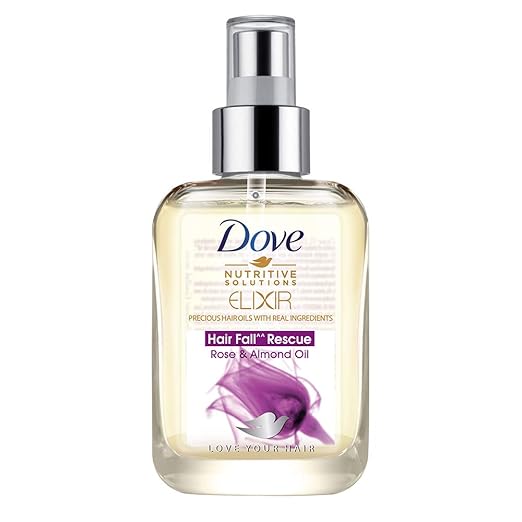 Dove Elixir Hair Fall Rescue Rose and Almond Hair Oil, 90 ml Hair Oils