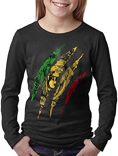 Lion Of Judah King Rasta Reggae Jamaica Roots Big Boys/Girls Cotton Long Sleeve Fashion T-Shirt Tee Crew XL