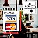 Visa & MasterCard Vinyl Sticker Decal - 2 Pack - We Accept - Visa & MasterCard - 4