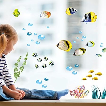 Amazon Yanqiao ウォールステッカー 水族館でのような効果 イルカ 魚 キャラ風 はがせる壁紙 おしゃれでかわいい シール式の壁紙 壁飾り子供の部屋に相応しい ウォールステッカー オンライン通販 Amazon Yanqiao ウォールステッカー 水族館でのような効果 イルカ 魚 キャラ風 はがせる壁紙 おしゃれでかわいい シール式の壁紙 壁飾り子供の部屋に相応しい ウォールステッカー オンライン通販