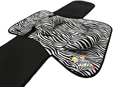 Neoprene Parent Saddle with Easy Close Strap - Features Padded Seat and Grab Handle for Safe and Comfortable Play Pony Rides - Fits Up to 50" Chest Size - Zebra Safari