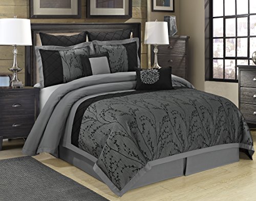 8 Piece Weistera Jacquard Tree Branches Pattern Comforter