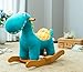 Labebe Child Rocking Horse Toy, Stuffed Animal Rocker Toy, Blue Dinosaur Rocker for Kid 1-3 Years, Wooden Rocking Horse Plush/Outdoor Rocking Horse/Rocker/Animal Ride/Child Rocking Toy/Dragon Rocker