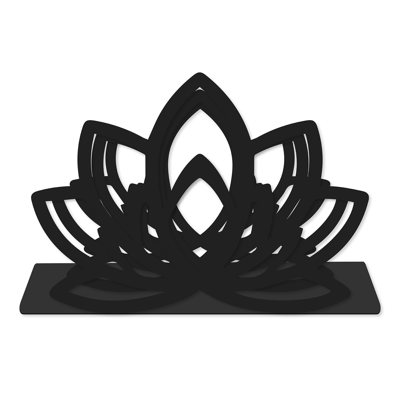 CREATCABIN Flower Letter Holder 2 Slots Mail Organizer for Table Metal File Sorter Organizer with White Box Desktop Decoration Black for Mail Bills Letters Files 6.9 x 4.9Inch