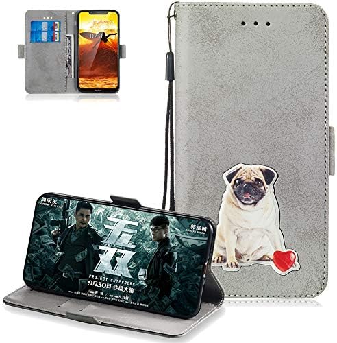 FNBK Compatible with Nokia 8.1 Case Vintage Leather Case with Aluminum Alloy Fittings Wallet Shockproof Case Card Slots Girls Women Magnetic Closure Stand Function Cover for Children