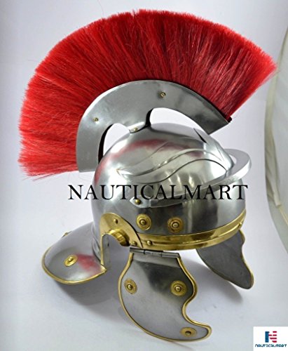 Roman Centurion Helmet Armor Helmet with Red Plume LARP Reproduction Reenactment - Image 4
