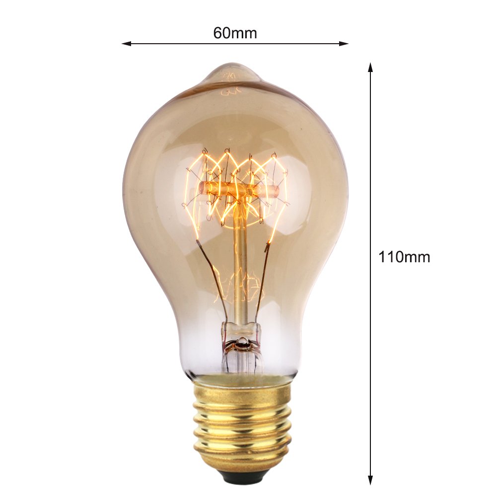 ZOOVQI 4 X Edison Ampoule E27 ST64 60W Ampoules à Incandescence 220V