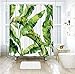 LIVILAN Green Tropical Plant Leaf Botanical Jungle Shower Curtain Set with 12 Hooks, Bathroom Decor, 72X72 inches