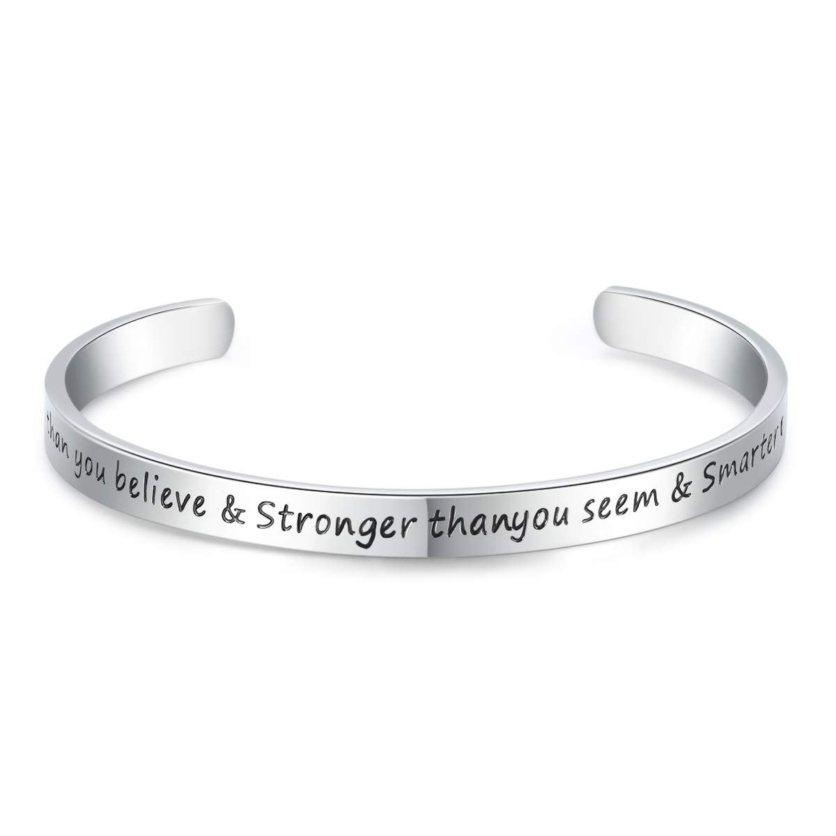 CERSLIMO Friendship Bracelet for Women - Inspirational & Motivational Cuff Bangle for Best Friend, Sister, Mother, Teacher Gifts & Birthday, Christmas Gifts - You Are Braver