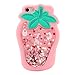 Artbling Case for iPhone 5 5S 5C SE Silicone 3D Cartoon Quicksand Fruit Cover,Kids Girls Cool Cute Cases,Bling Kawaii Soft Gel Rubber Glitter Character Funny Vivid Color Skin for iPhoneSE Strawberry