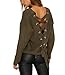 CoCo Fashion Women's 2017 Autumn Winter Lace Up Slim Knitted Sweater Pullover