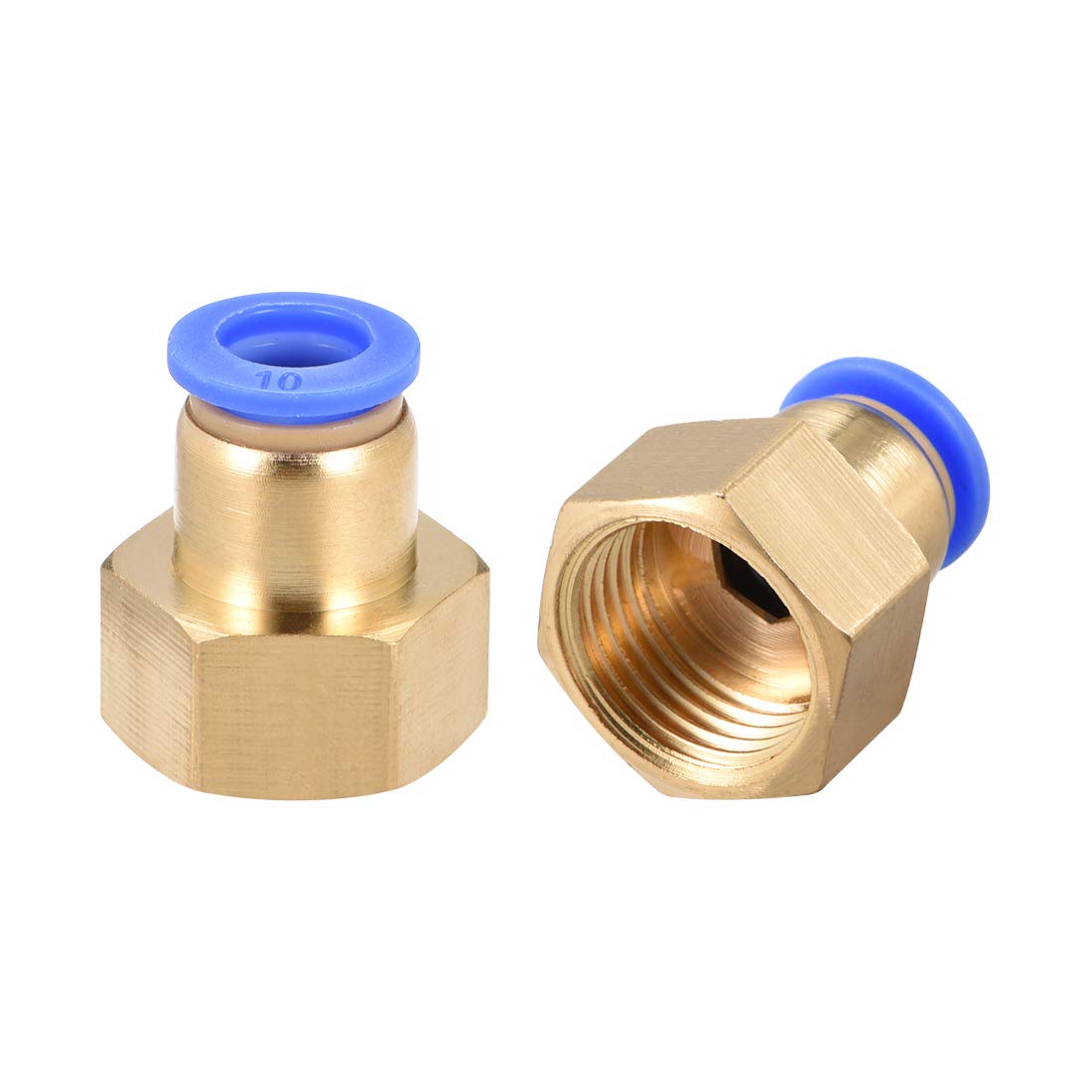uxcell Push to Connect Tube Fitting Adapter 10mm Tube OD x G1/2 Female ...