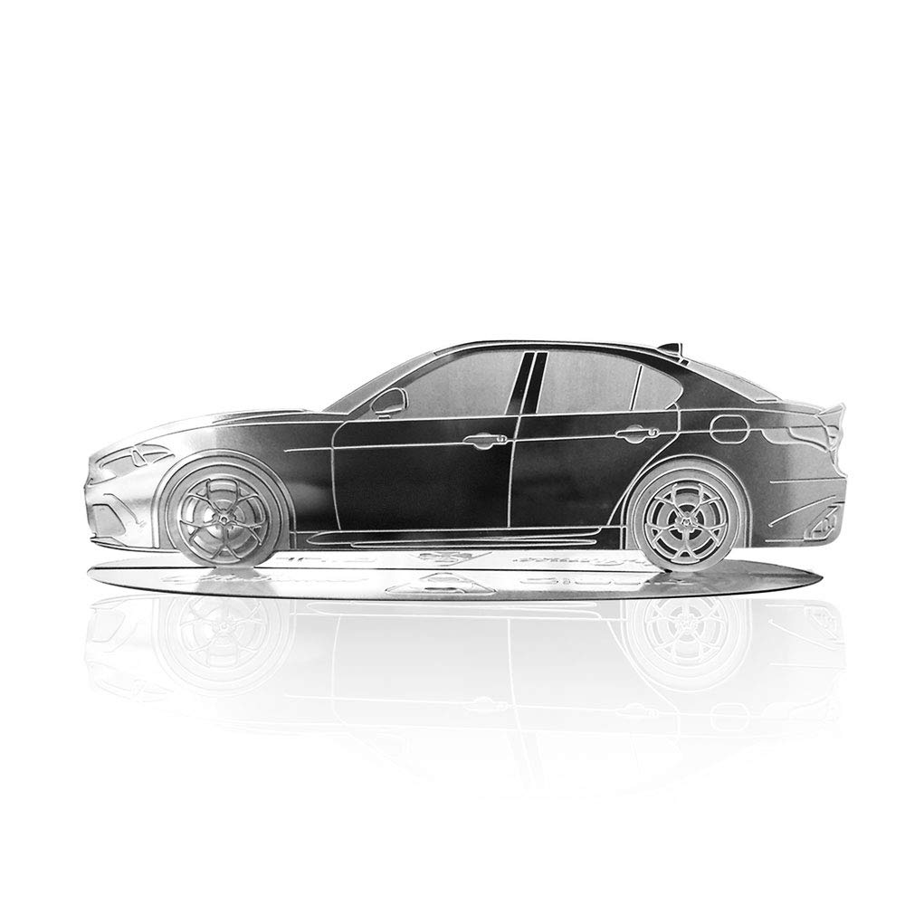 4R Quattroerre.it 11200 Model Silhouette Engraved Car Alfa Romeo Giulia in Stainless Steel