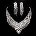 FUMUD Wedding Cz Crystal Rhinestone Tassels Statement Necklace and Earrings Jewelry Sets for Brides