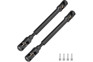 2pcs Hobbyfire 1/10 RC Crawler Drive Shafts Steel Universal Joint Driveshaft Heavy Duty for Axial SCX10 II III TRX4 Redcat Gen8 Gen7 Element Upgrades Parts(129-198mm)