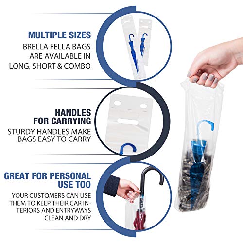Brella Fella - Universal Fit Umbrella Bags - Combo Pack - 1,000 28" Large & 1,000 16.5" Small Wrapper Disposable Covers - Thumbnail 3