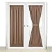 NICETOWN Blackout Panel for French Door - Privacy Blackout Curtain for Glass Door/French Door with Adjustable Tie-Back (1 Piece, W54 x L72-Inch, Cappuccino)
