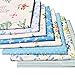 flic-flac 20 x 20 inches (51cmx51cm) Fat Quarter Cotton Quilting Fabric Thick Craft Printed Fabric High Density Bundle Squares Patchwork Lint DIY Sewing (8pcs, Blue)