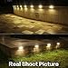 Roopure 8 LEDs Solar Outdoor Lights Steps Decorative, Solar Deck Lights Waterproof Outside Lamps for Fence Post Yard Garden Wall Walkway, Auto On & Off, Warm White 3000K, 4 Pack