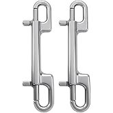 QAVBFA Double End Bolt Snap Hook &ndash; Heavy Duty Stainless Steel Double Eye Bolt Snap Hooks Buckle Chain Diving Clip for Diving (2)