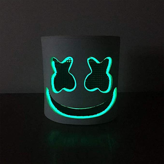 Towinle DJ Marshmello Maske Party Musikfestival LED Leuchten Maske Helm Vollkopf Cosplay Kostüm Halloween Karneval Weihnachte