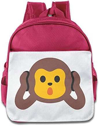 OurLove Cute Emoji Monkey Children Bookbag Backpack Fashion Size Size Key Pink