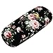 ZZ Sanity Flower Fabric Covered Clam Shell Style Eyeglass Case Spectacles Box （Black2）