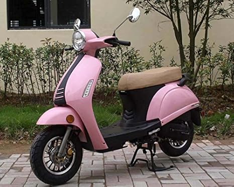 pink moped scooter