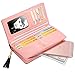 Women's Wallet Long Pu Leather Zipper Cute Bowknot Coin Card Holder With Pendant