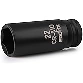 EGOFIX 22mm Socket 1/2" Drive Deep Impact Metric Socket,CR-MO 6 Point