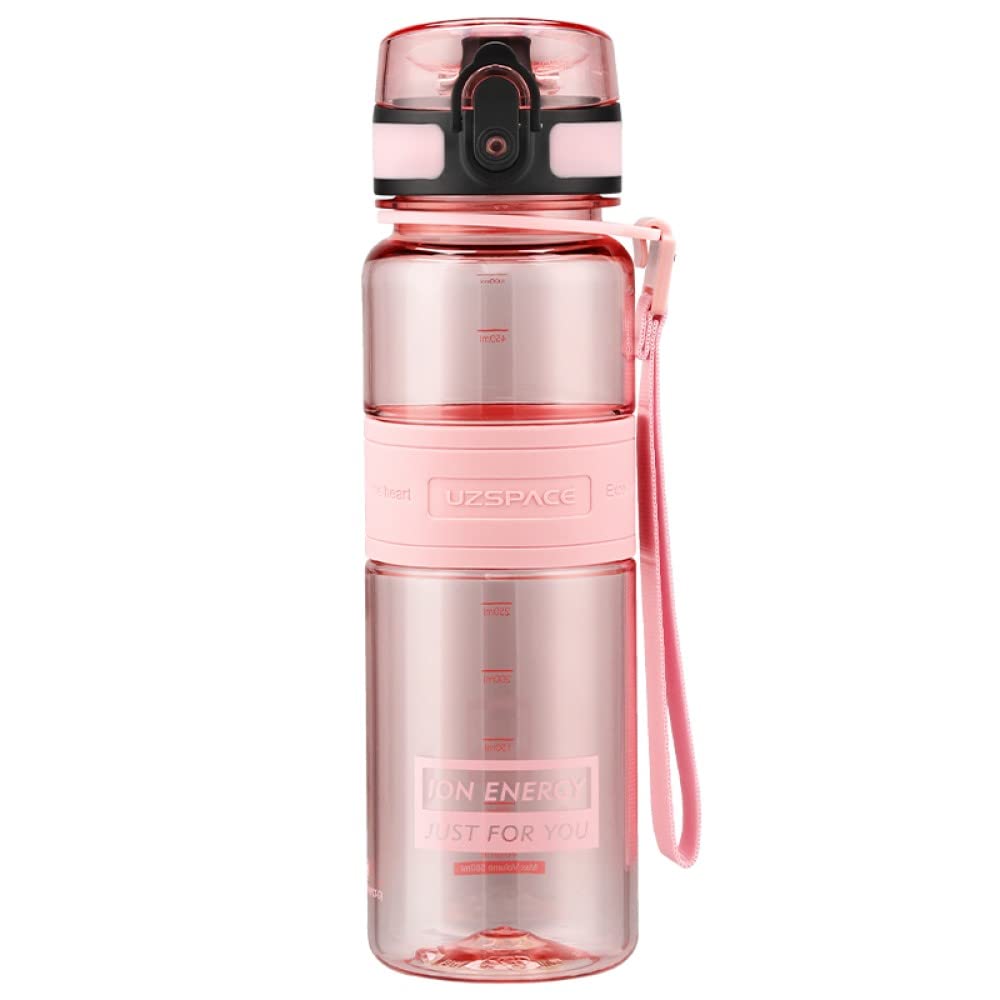 OM SUPPLIES Water Bottle Fruit Infuser Sports Water Bottle 500ml, BPA Free Tritan Non-Toxic Plastic, Leakproof (Glow Pink)